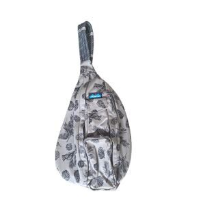 KAVU Brown Fall Pinecone Novelty Canvas Sling Bag Backpack Rope Travel
